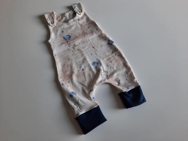 Strampler Elefanten Beige-Blau